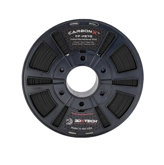 Negro - Filamento CarbonX™ CF PETG de 3DXTech en 1,75 mm - 0,75 kg