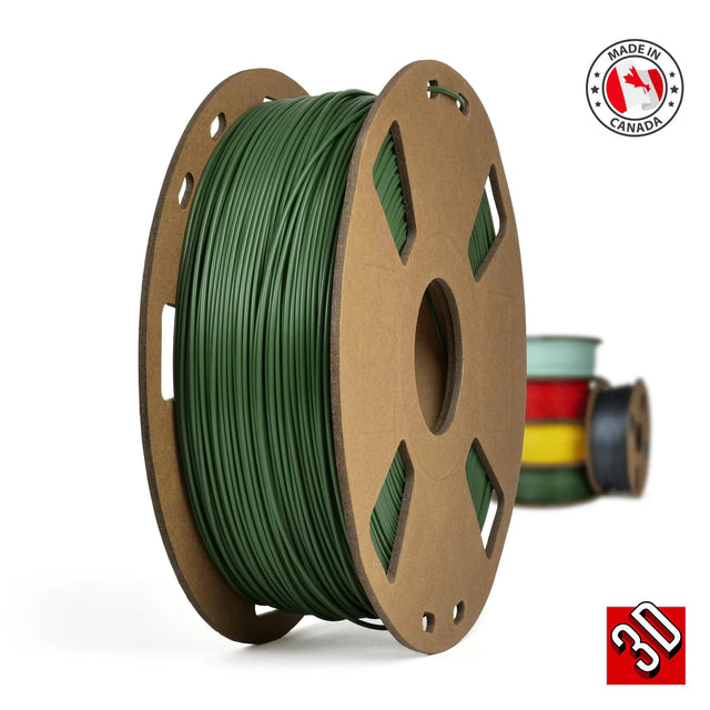 Dark Green - Canadian-made PETG+ Filament - 1.75mm, 1kg 3D Printing Canada