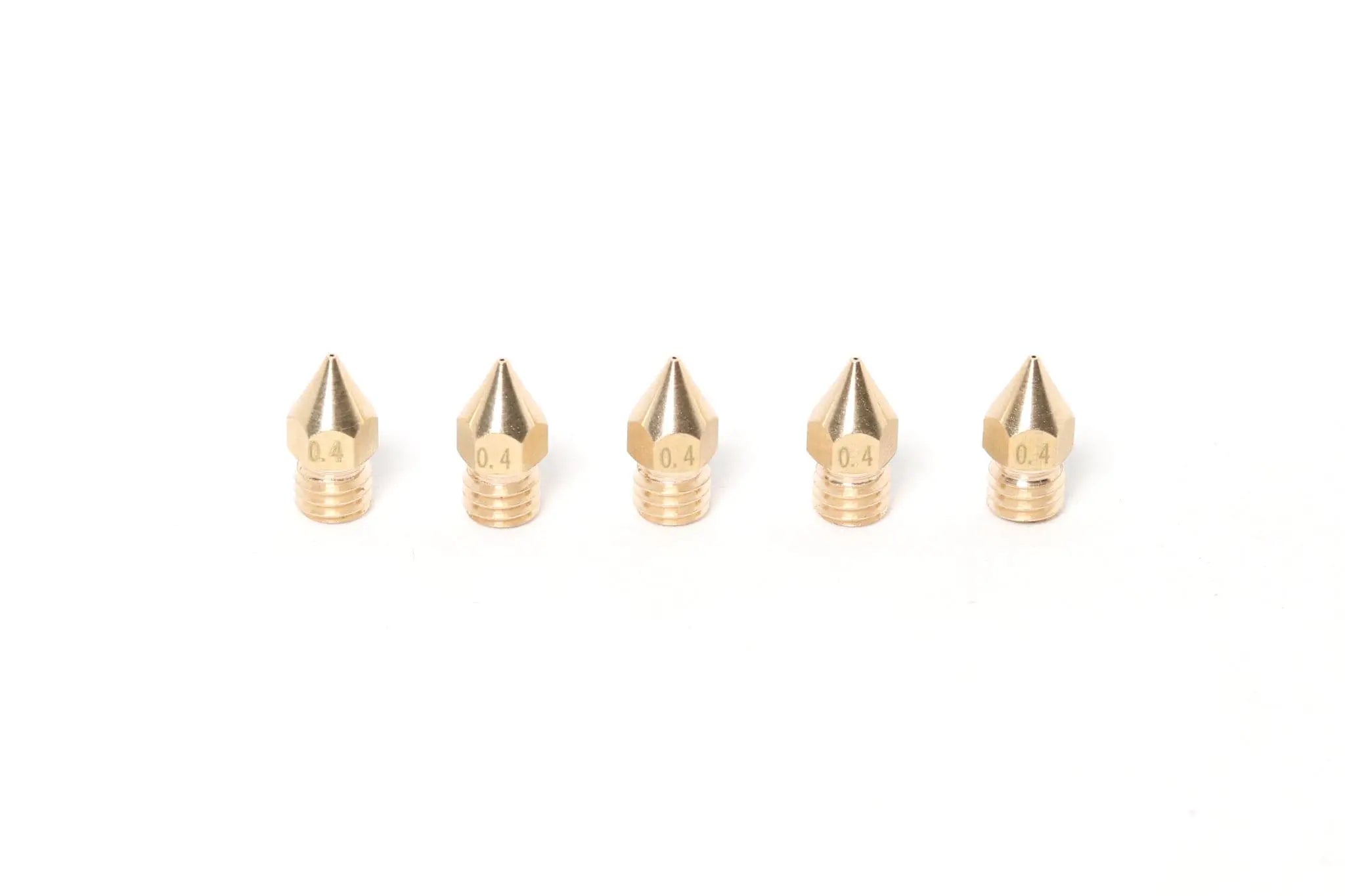 10 Pcs 0.4mm MK8 Brass 3D Printer Nozzles For Creality CR-10, Ender 3, Ender 5 Pro – Gold