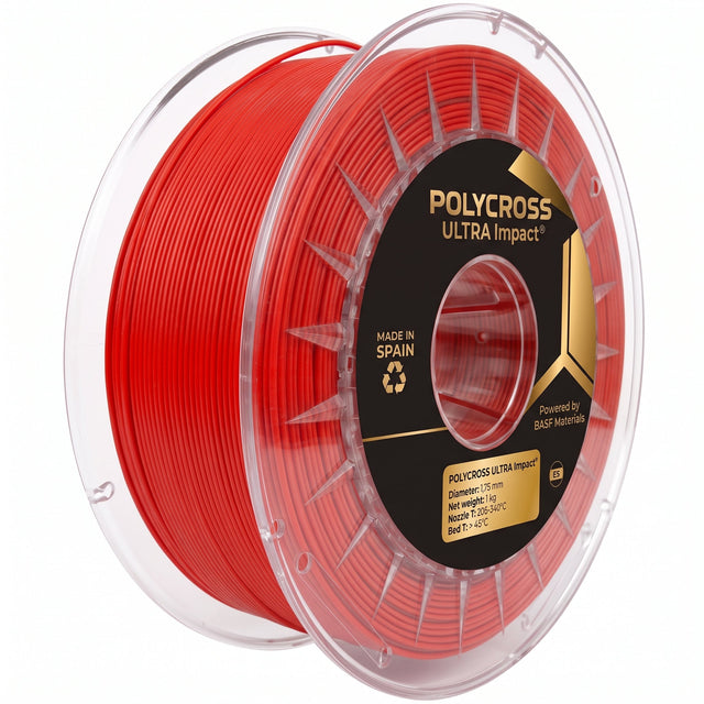 Red - Sakata Polycross Ultra Impact PLA Filament - 1.75mm, 1kg Sakata