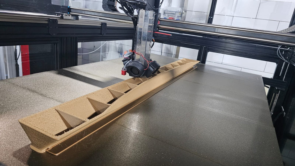 Low temperature mould printed with wood filled pellet