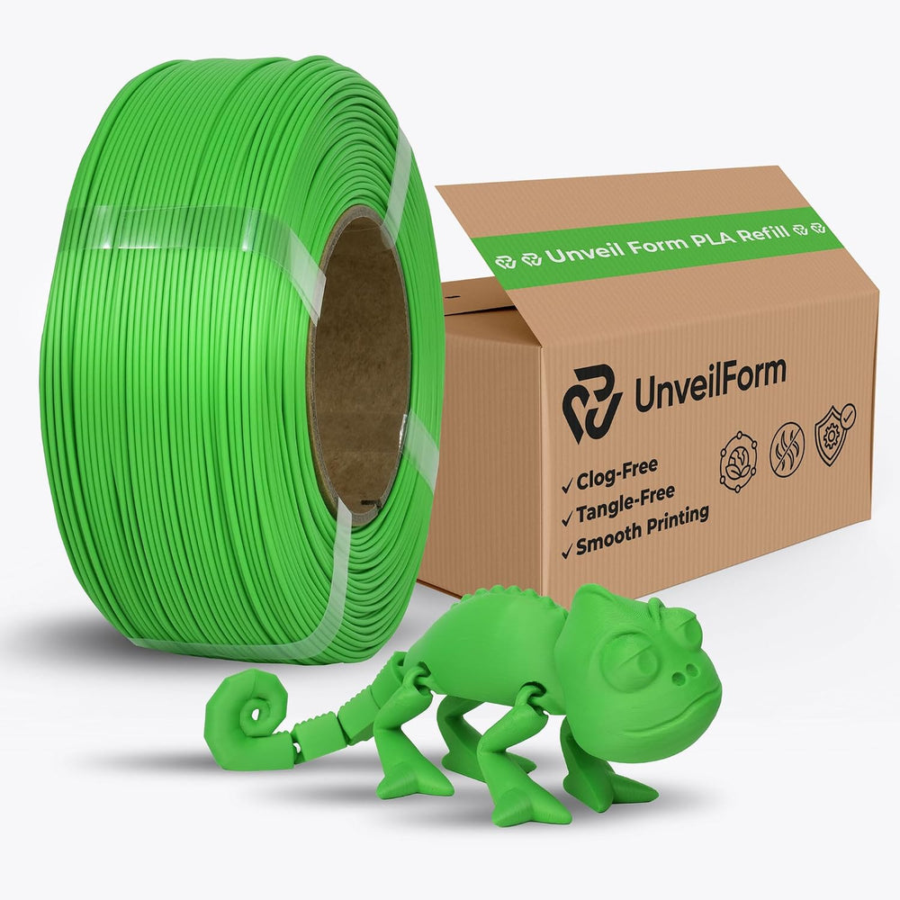 Green - Unveil Form Refill PLA - 1.75mm, 1kg Unveil Form