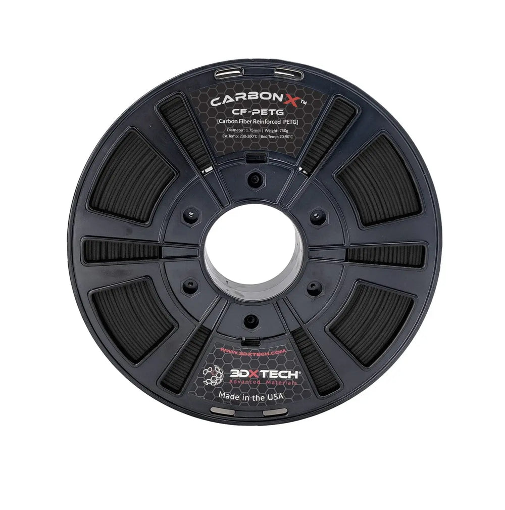 Negro - Filamento CarbonX™ CF PETG de 3DXTech en 1,75 mm - 0,75 kg