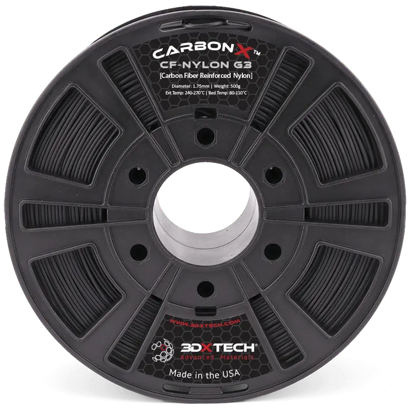Negro - Filamento de nailon 3DXTech CarbonX™ PA6+CF [Gen3] 1.75 mm - 0.75 kg