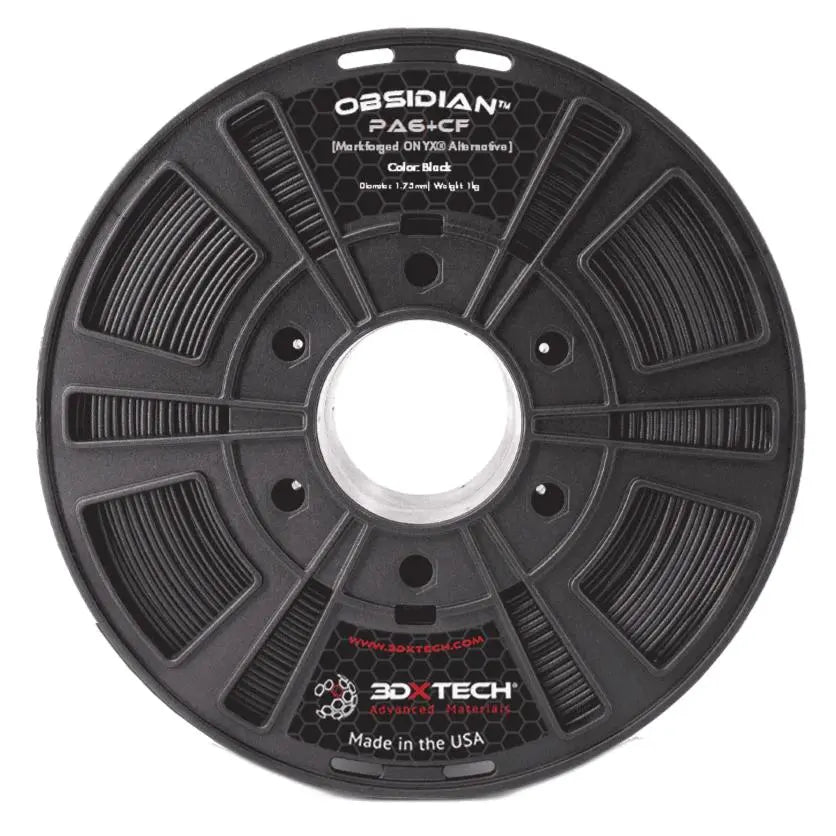 Black - 1.75mm 3DXTech Obsidian™ PA6+CF Nylon Filament - 1 kg