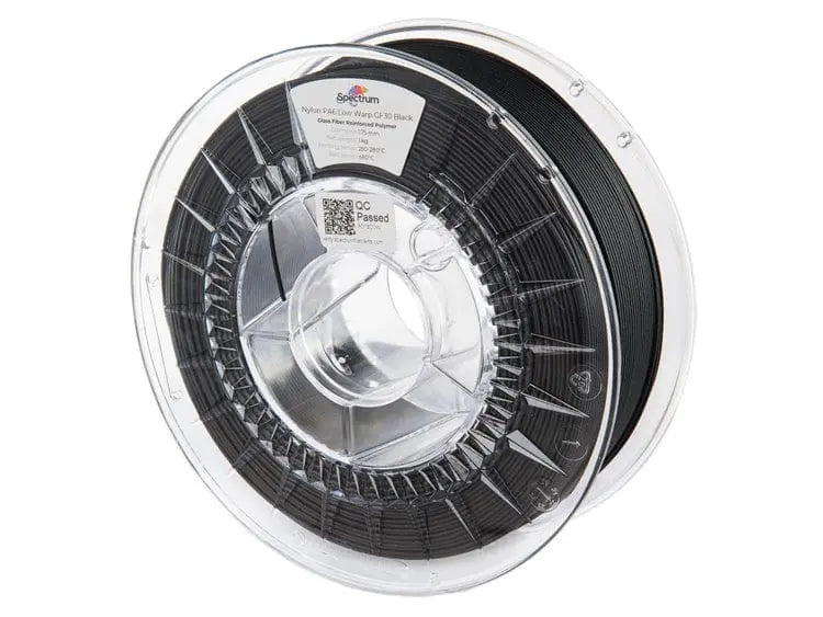 Black - Spectrum Nylon PA6 Low Warp GF30 Filament - 1.75mm, 1kg