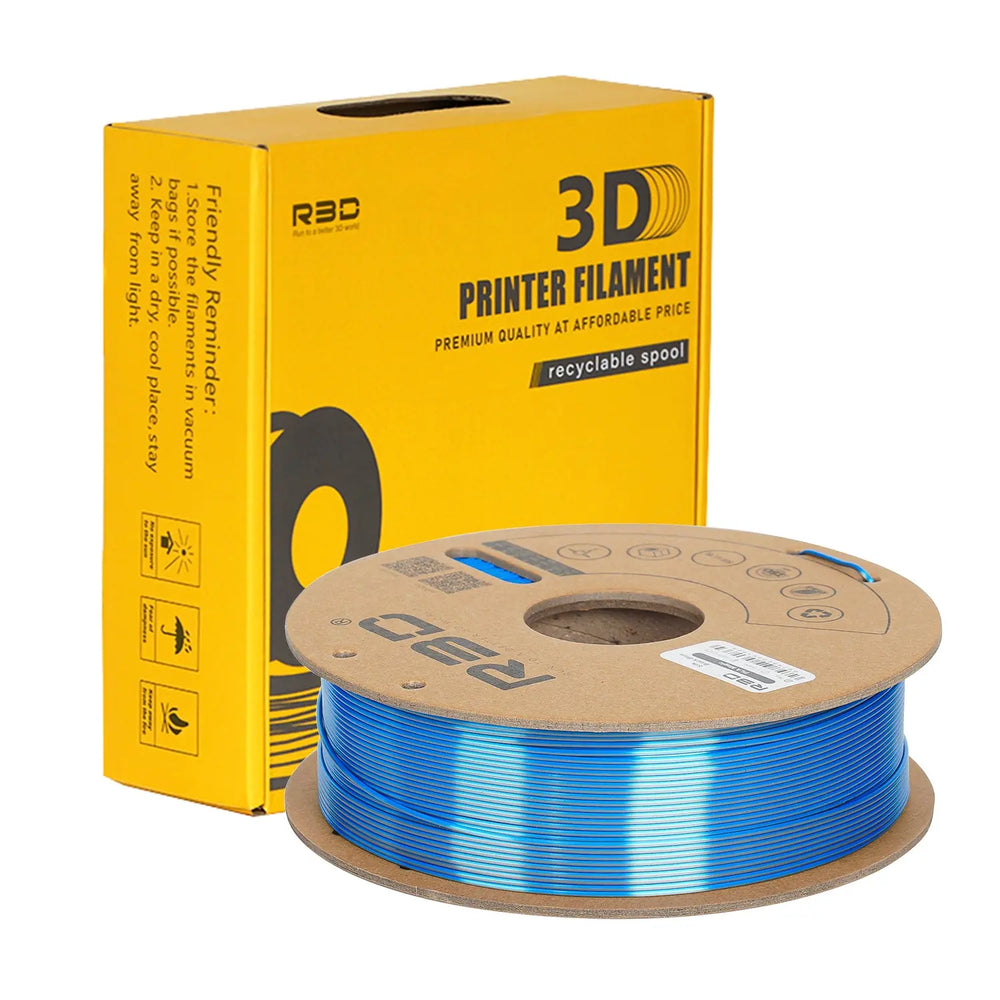 Black/Blue - R3D Dual Colour Silk PLA Magic Filament - 1.75mm, 1kg R3D