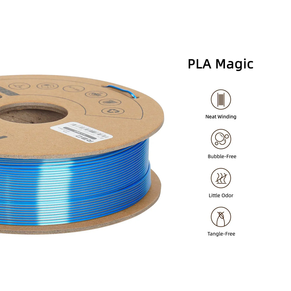 Black/Blue - R3D Dual Colour Silk PLA Magic Filament - 1.75mm, 1kg R3D