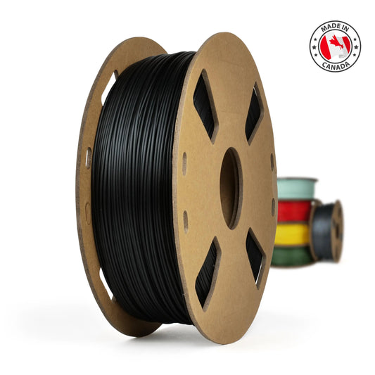 Black - Canadian-made PLA+ Filament - 1.75mm, 1 kg