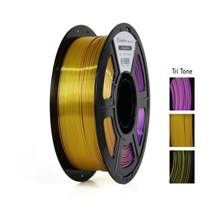 Black/Gold/Purple - Unveil Form TriTone Silk PLA - 1.75mm, 1kg