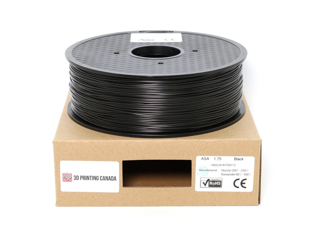 Black - Standard ASA Filament - 1.75mm, 1kg (Copy) 3D Printing Canada