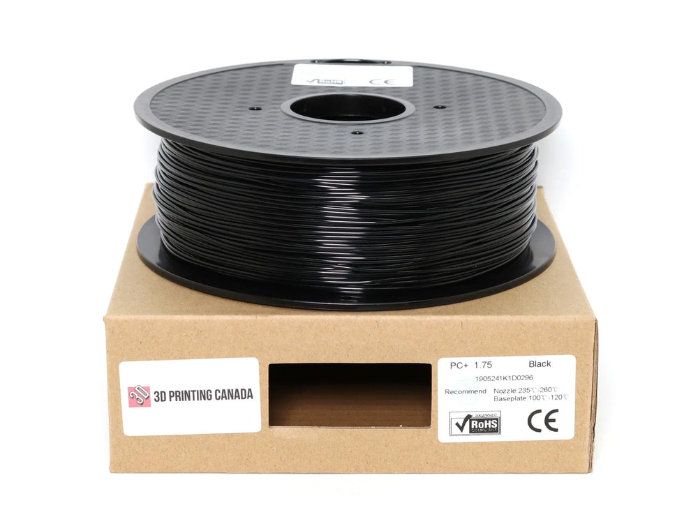 Black - Standard PC+ Filament - 1.75mm, 1kg