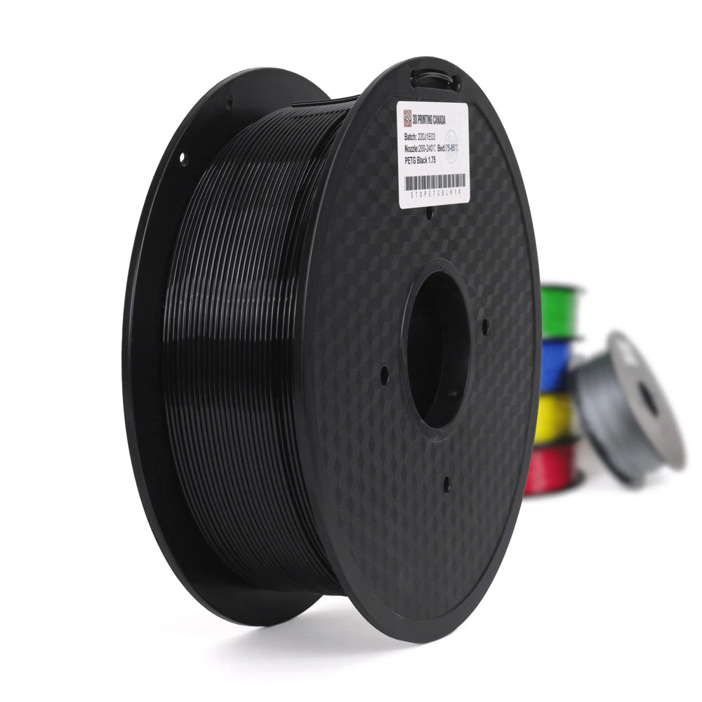 Filamento PETG estándar negro: 1,75 mm, 1 kg