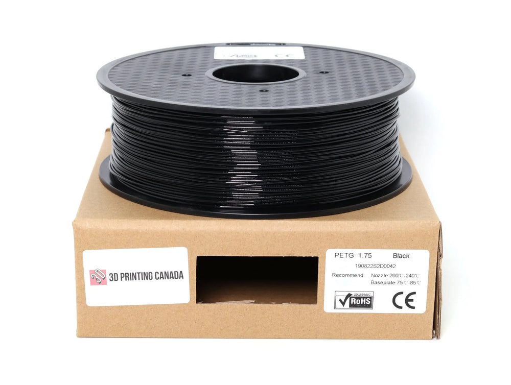Filamento PETG estándar negro: 1,75 mm, 1 kg