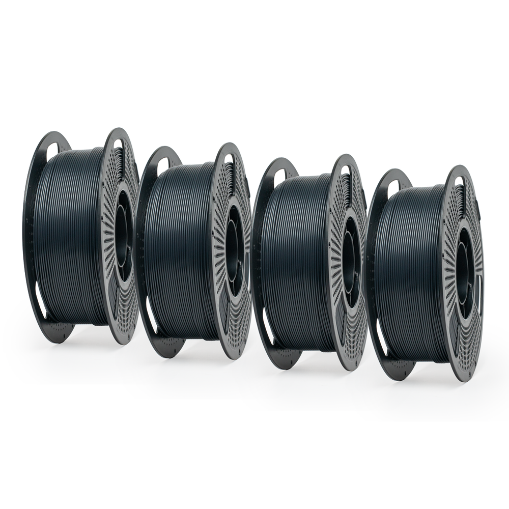 Matte Black - Unveil Form Matte PLA Filament 4-Pack (4 × 1kg), With Spools - 1.75mm Unveil Form