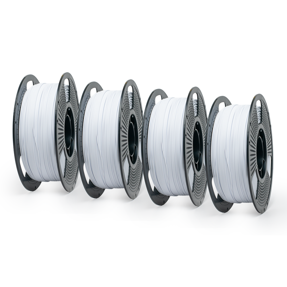 Matte White - Unveil Form Matte PLA Filament 4-Pack (4 × 1kg), With Spools - 1.75mm Unveil Form