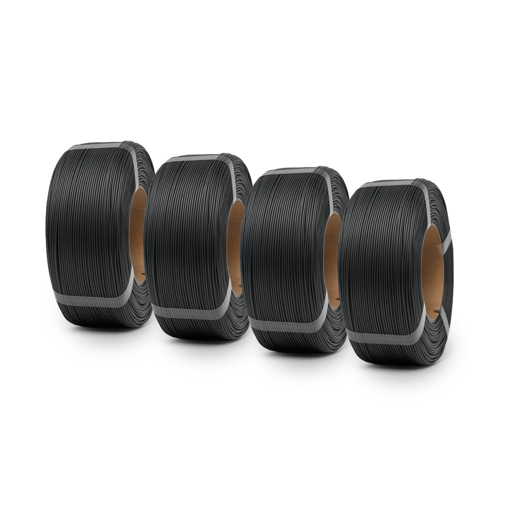Matte Black - Unveil Form Matte PLA Filament 4-Pack (4 × 1kg), Refill - 1.75mm Unveil Form