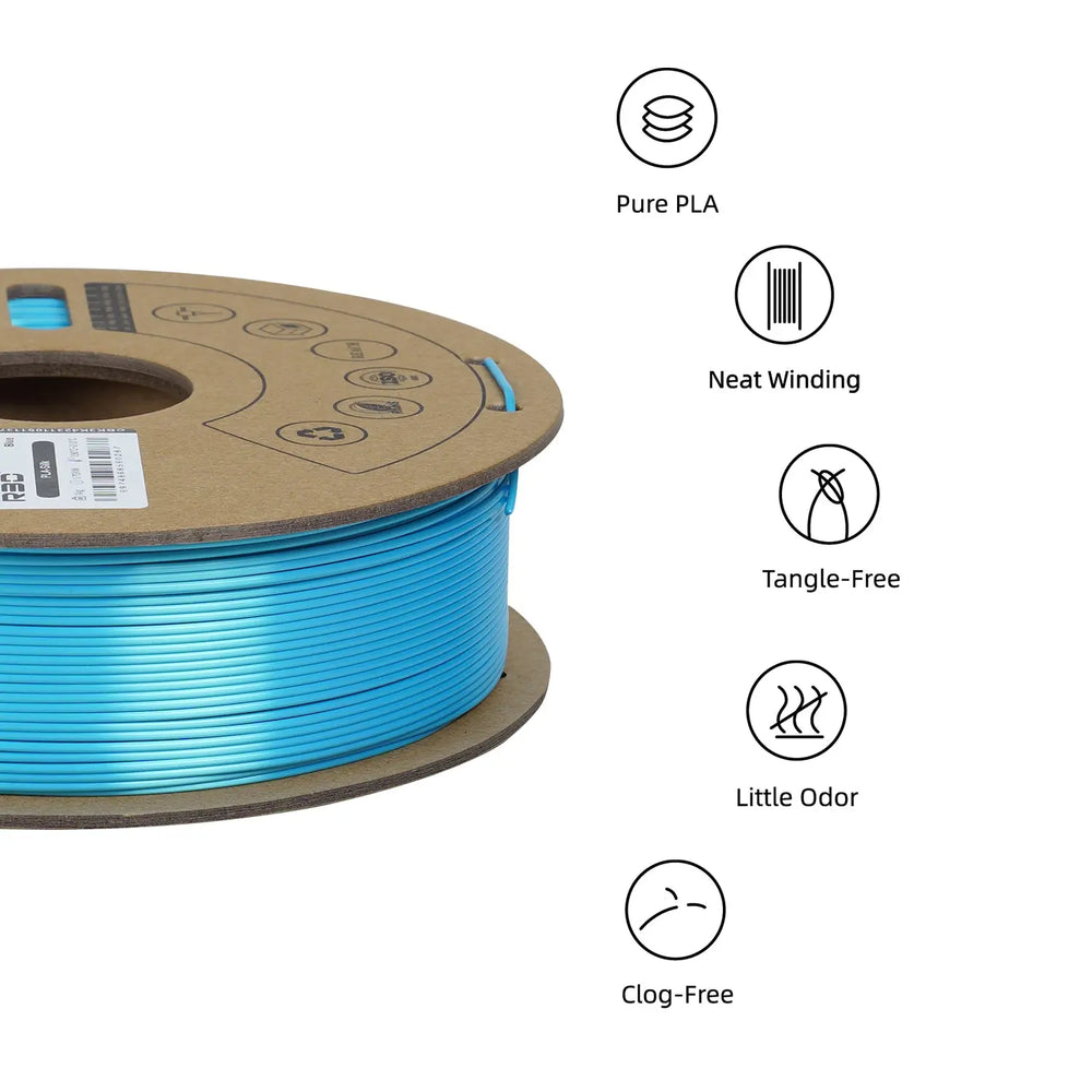 Blue - R3D Silk PLA Filament - 1.75mm, 1kg R3D