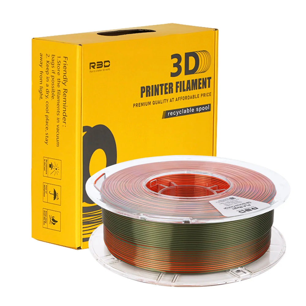 Bronze/Orange - R3D Dual Colour Silk PLA Magic Filament - 1.75mm, 1kg R3D