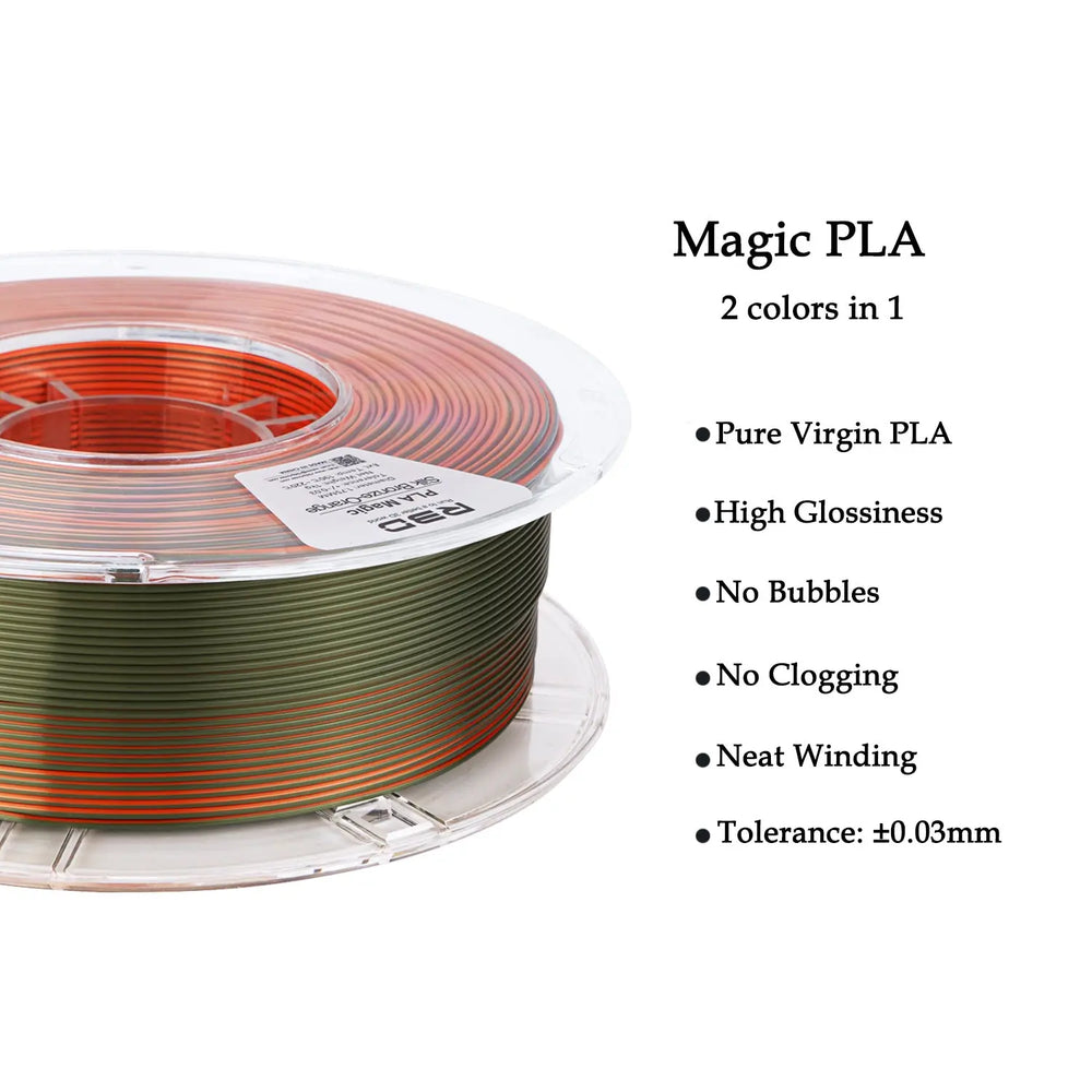 Bronze/Orange - R3D Dual Colour Silk PLA Magic Filament - 1.75mm, 1kg R3D