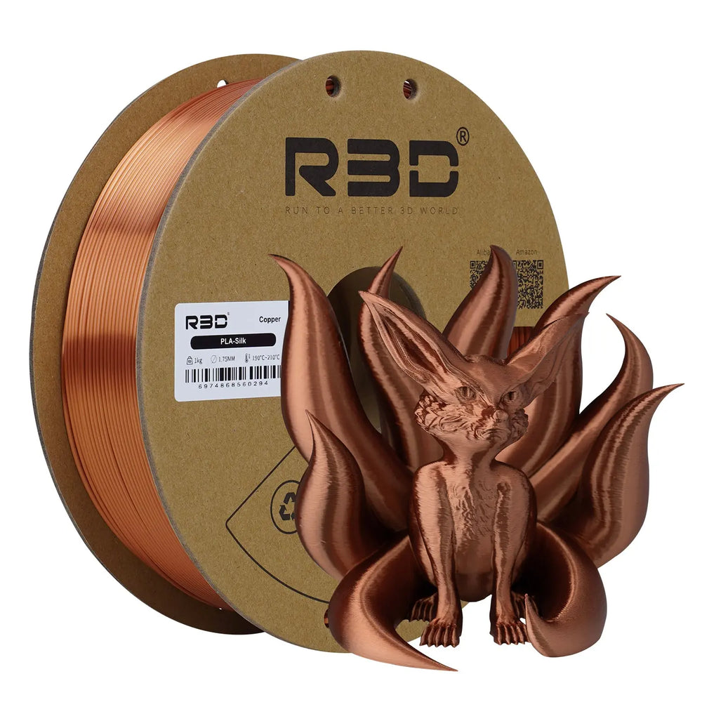 Copper - R3D Silk PLA Filament - 1.75mm, 1kg R3D