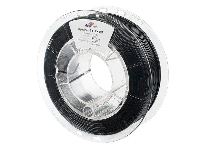 Negro intenso - Filamento Spectrum S-Flex 90A de 1,75 mm - 0,25 kg