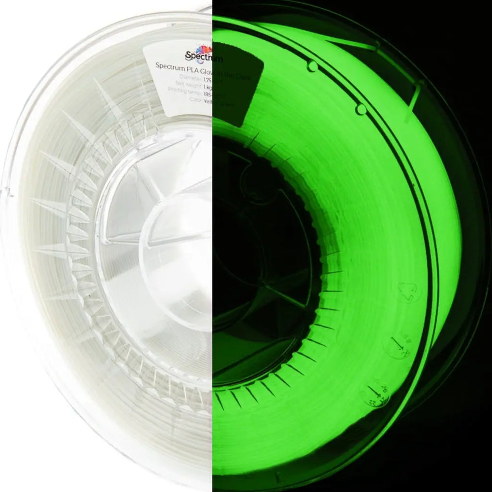 Glow In The Dark Yellow Green - Spectrum ASA 275 Filament - 1.75mm, 0.25kg Spectrum Filaments