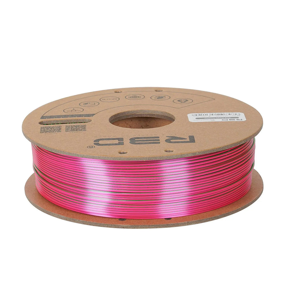 Gold/Green/Fuchsia - R3D Tri Colour Magic Silk PLA Filament - 1.75mm, 1kg R3D