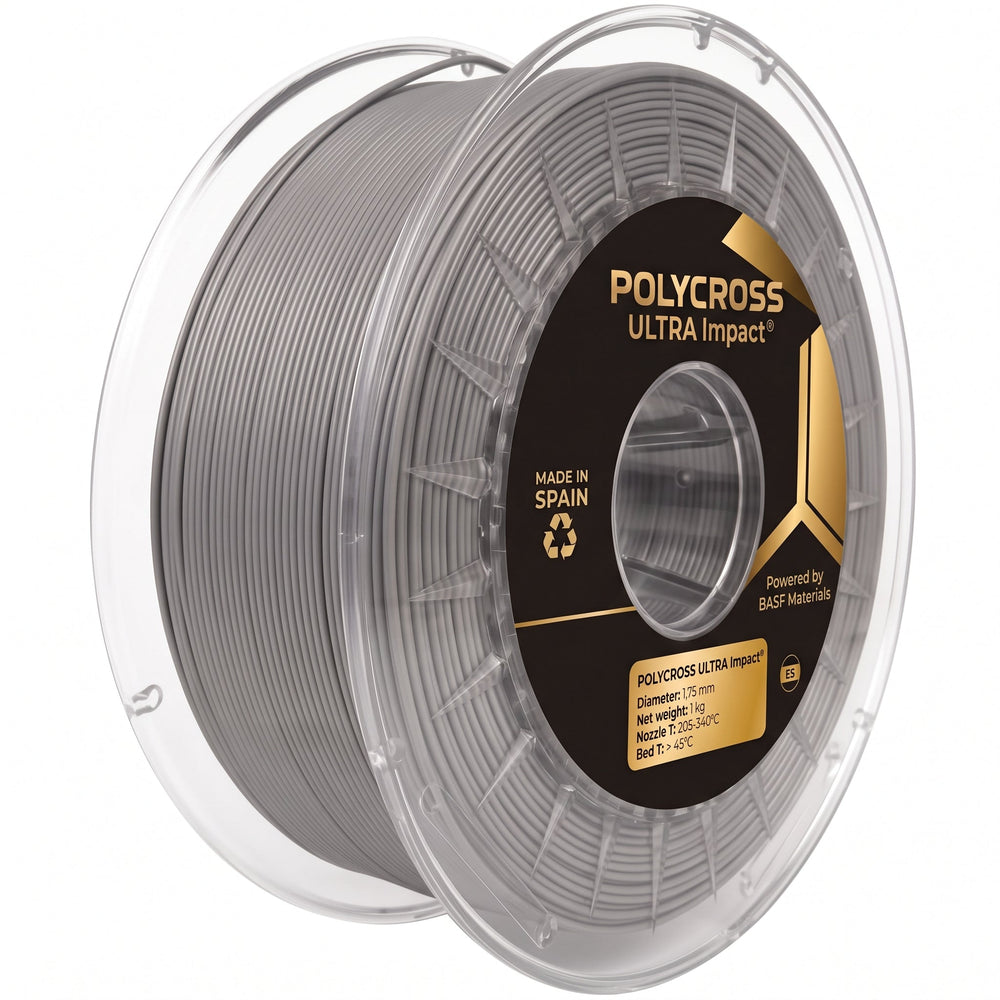 Grey - Sakata Polycross Ultra Impact PLA Filament - 1.75mm, 1kg Sakata