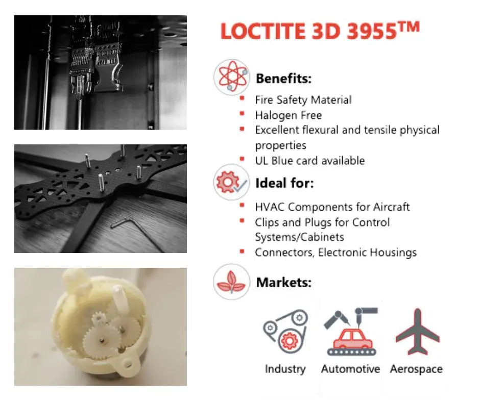 Henkel LOCTITE 3D 3955 UL94 V0 Resina - Negro - 1kg