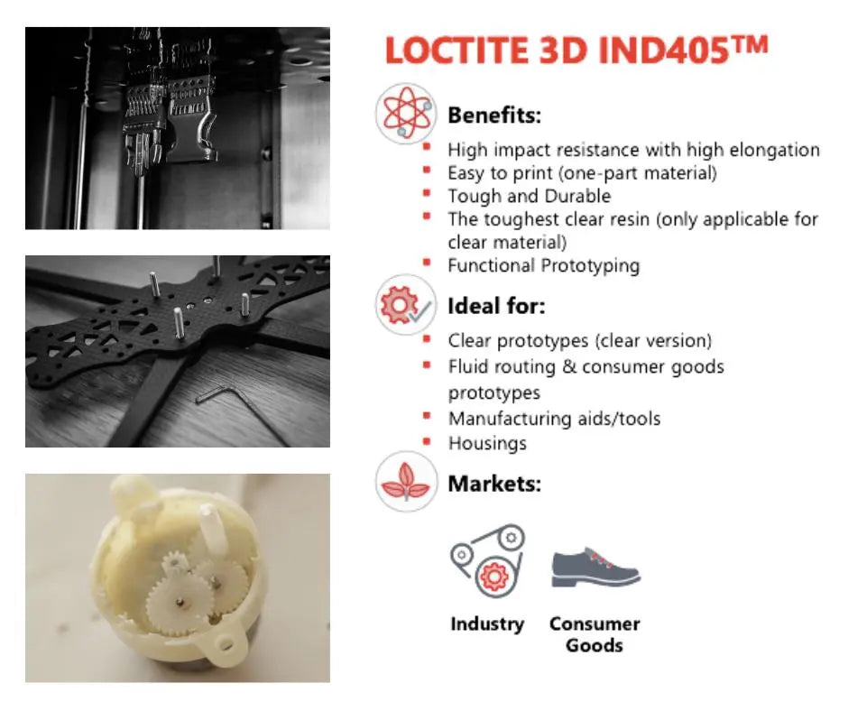 Henkel LOCTITE 3D IND405 High Elongation UL94 Resin - 1kg