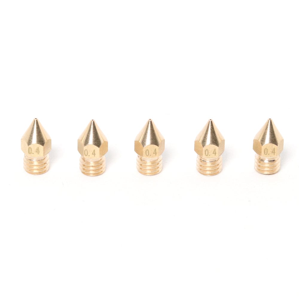 MK8 Brass Nozzle 1.75mm-0.6mm (5mm Thread Length) (5 Pack)