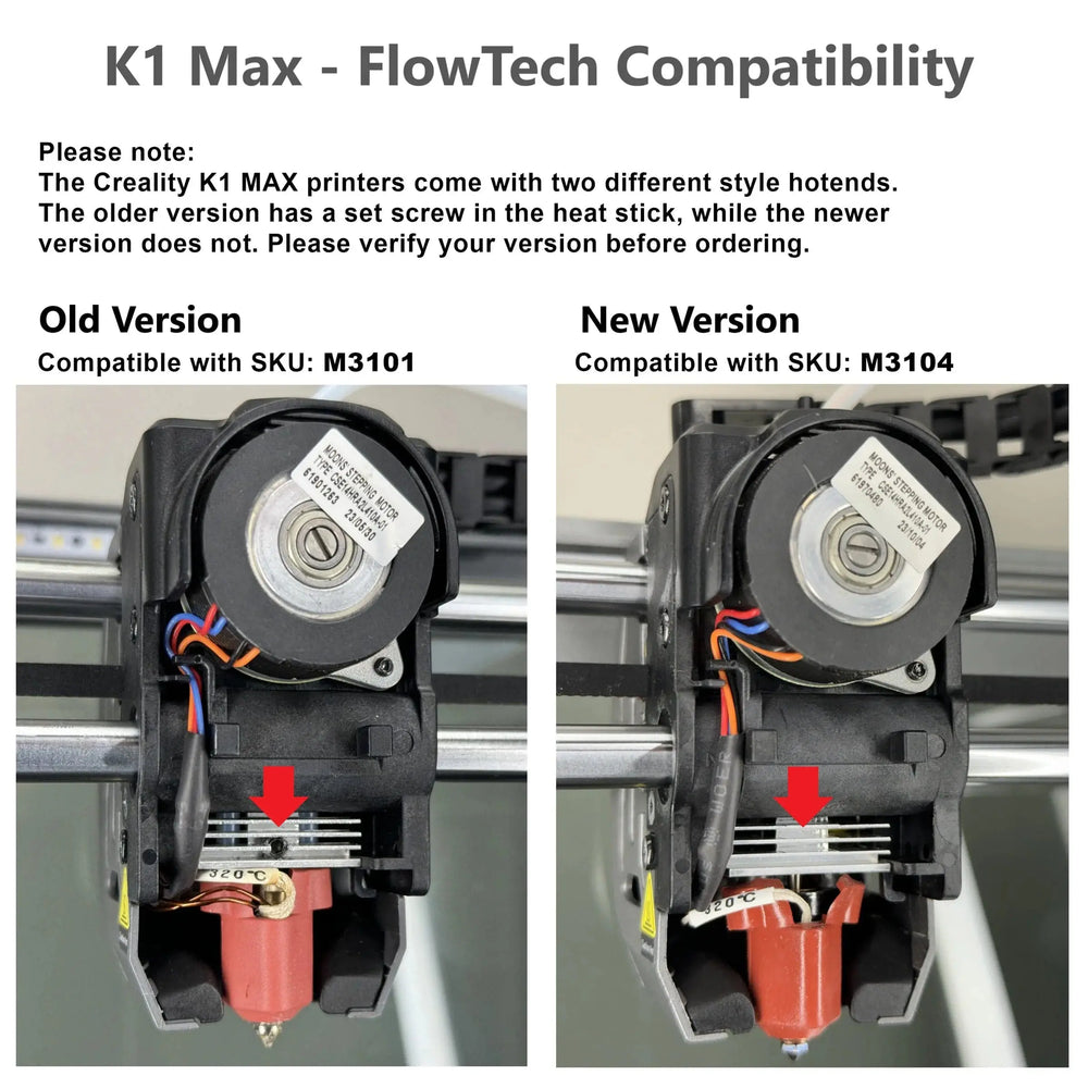 Micro Swiss FlowTech™ Hotend for Creality K1/K1 Max (Older Style Hotend Only)