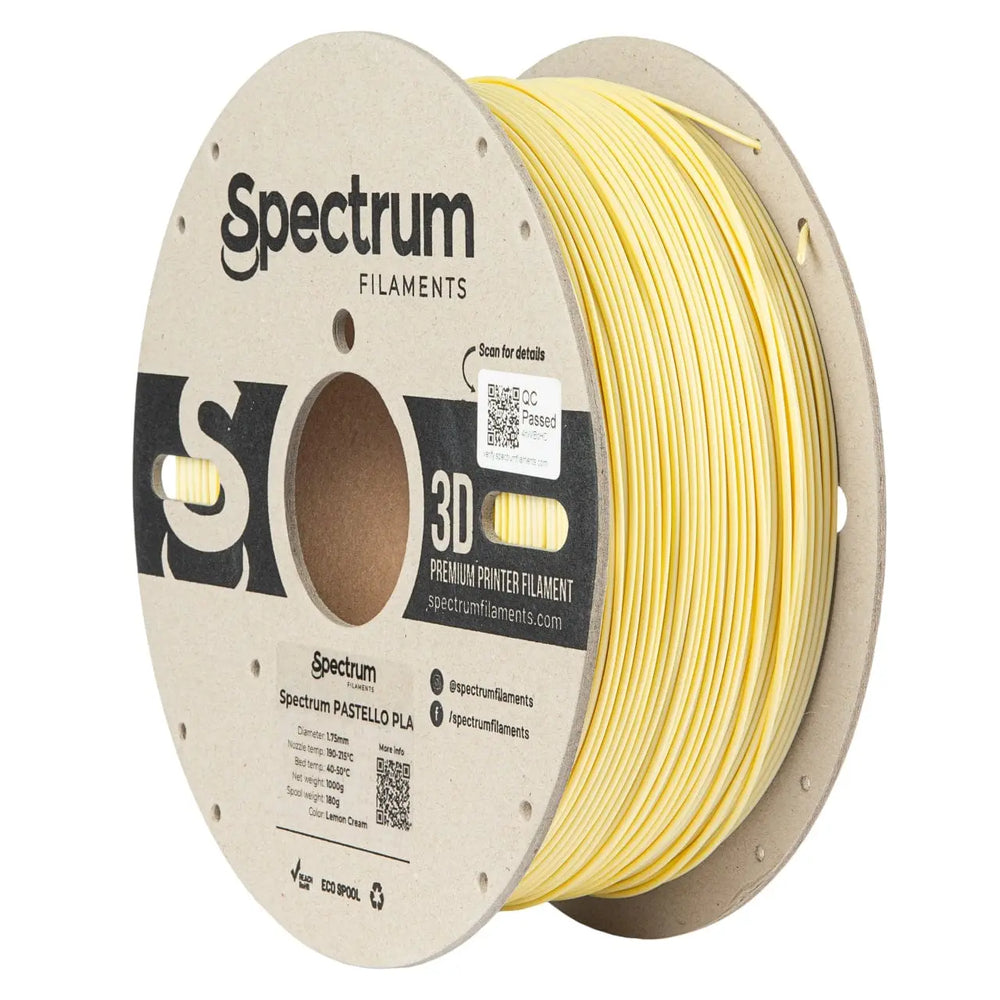 Lemon Cream - Filamento PLA Spectrum Pastello - 1,75 mm, 1 kg