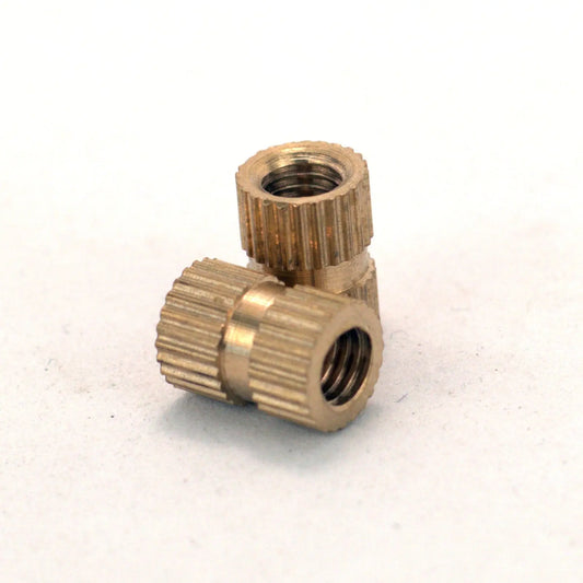 M5x10 OD7 Brass Knurled Insert Nut (Qty 2)