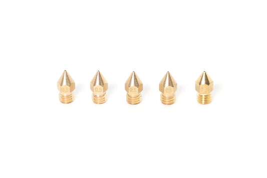 MK8 Brass Nozzle 1.75mm-0.5mm (5 Pack)