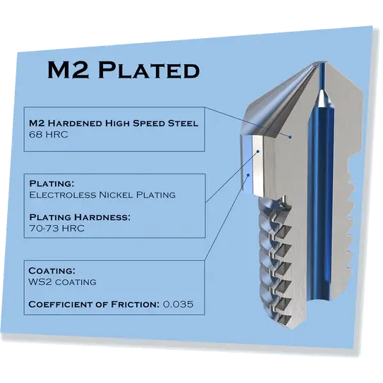 Micro Swiss M2 Hardened High Speed Steel Nozzle - MK8 (CR10 / Ender / Tornado / MakerBot) - 0.6mm