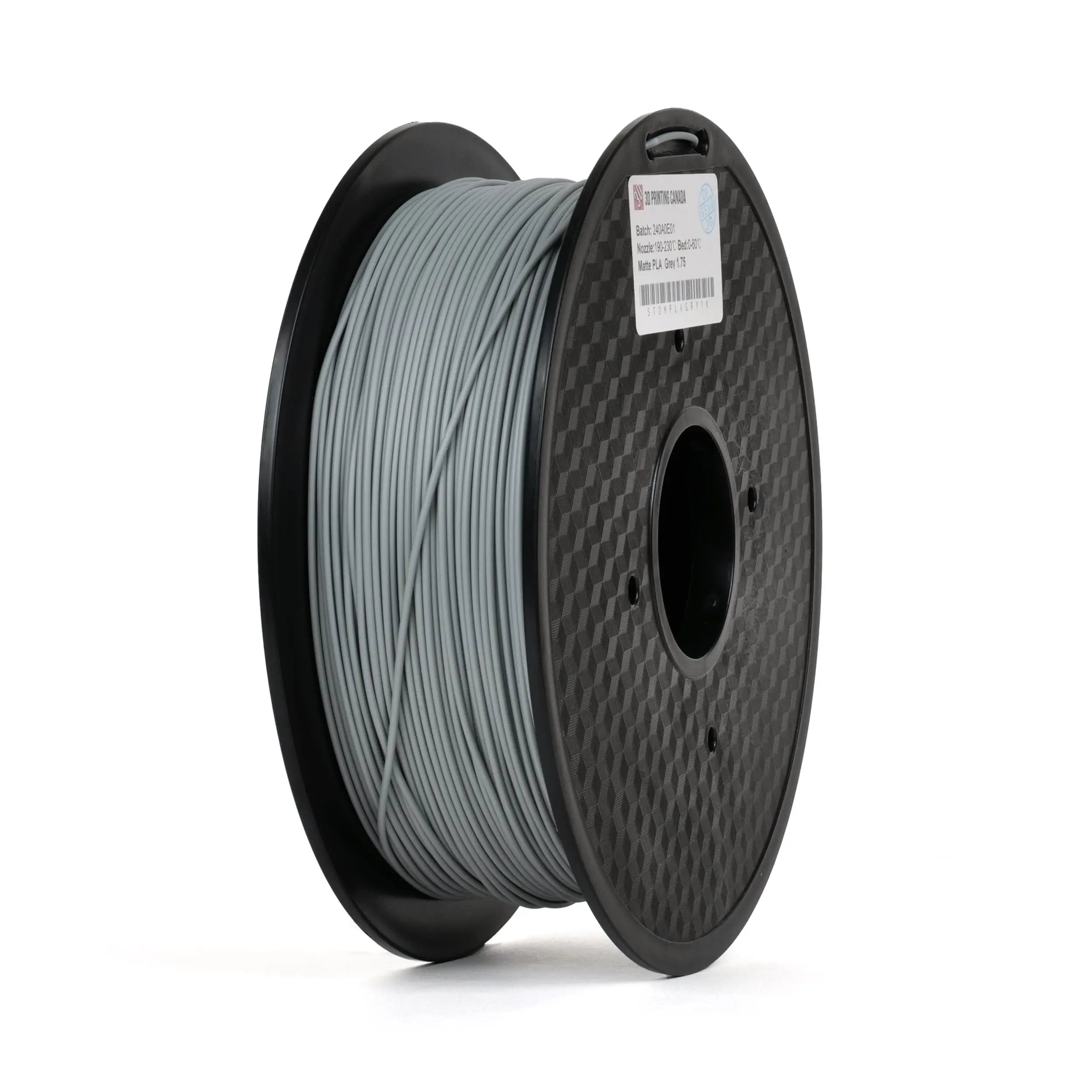 Matte Grey Standard PLA Filament 1.75mm - 3D Printing Canada