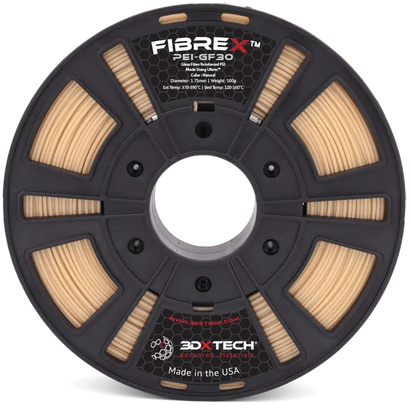 Natural - Filamento Natural 3DXTech FibreX™ PEI+GF30 con fibra de vidrio ULTEM™ de 1,75 mm - 0,25 kg