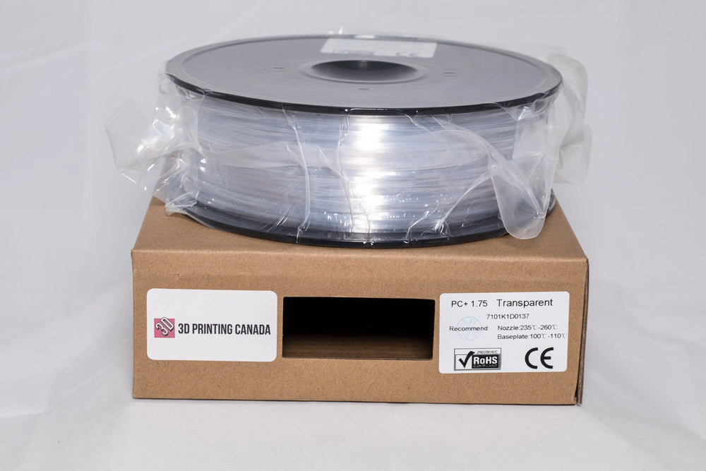 Transparent / Natural - Standard PC+ Filament - 1.75mm, 1kg