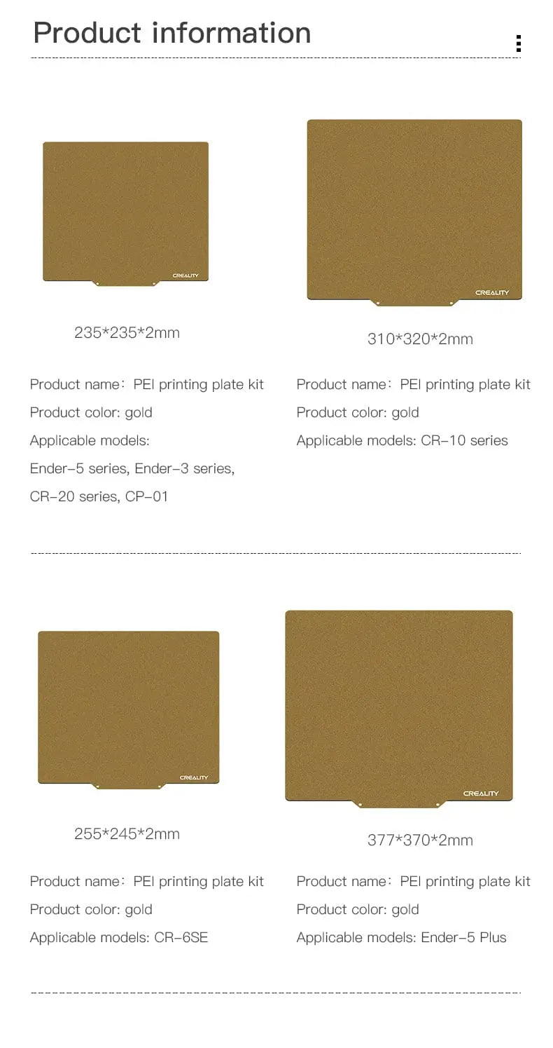 Official Creality Textured PEI Spring Steel Sheet for 255x245mm For CR-6 SE