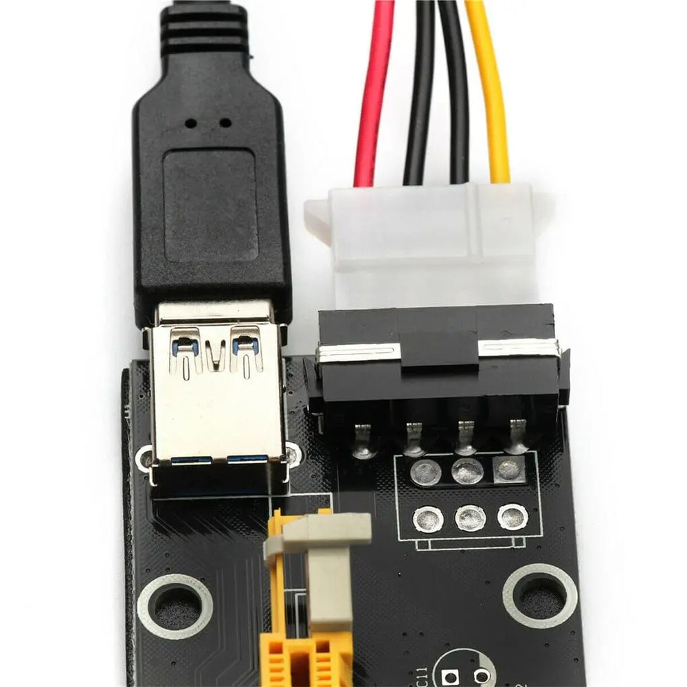 PCI-E 1x to 16x Riser Card - 4 Pin Molex Power - VER006