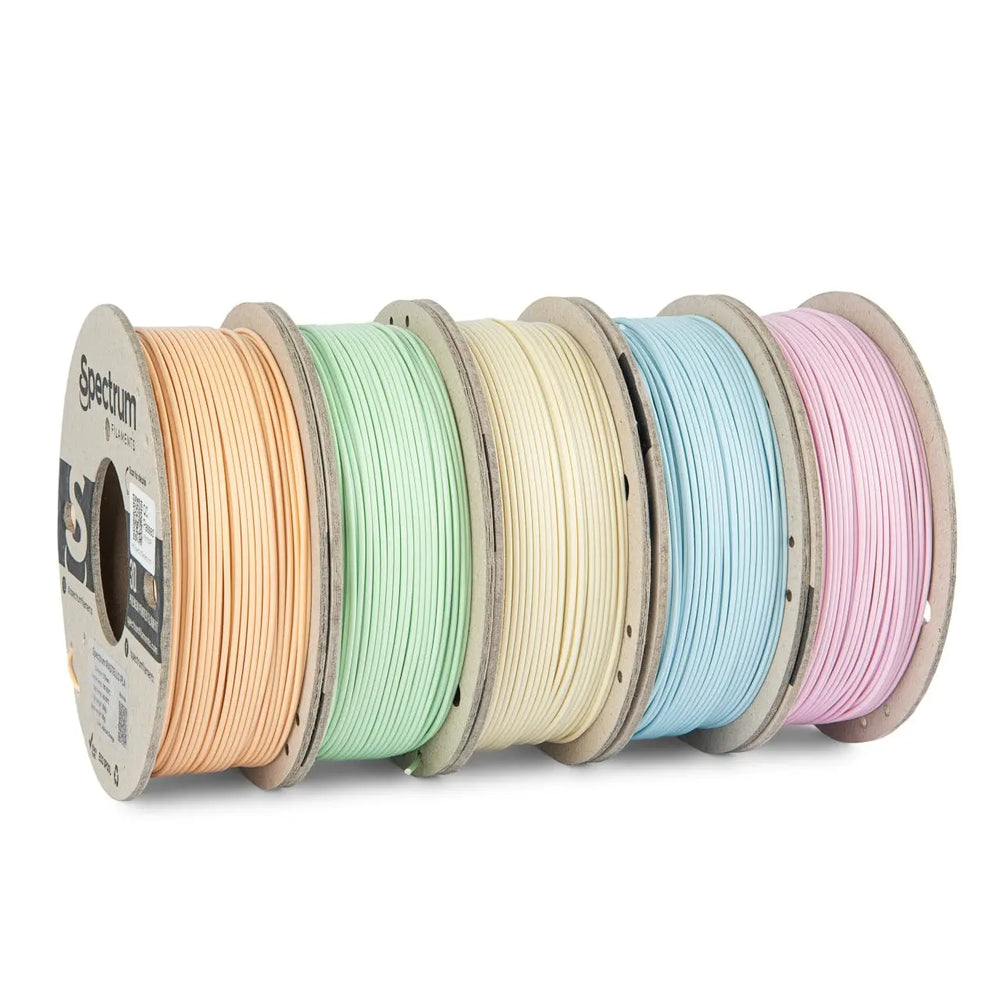Pack de PLA Pastello múltiple - Filamento PLA Pastello Spectrum - 1,75 mm, 5 x 0,25 kg
