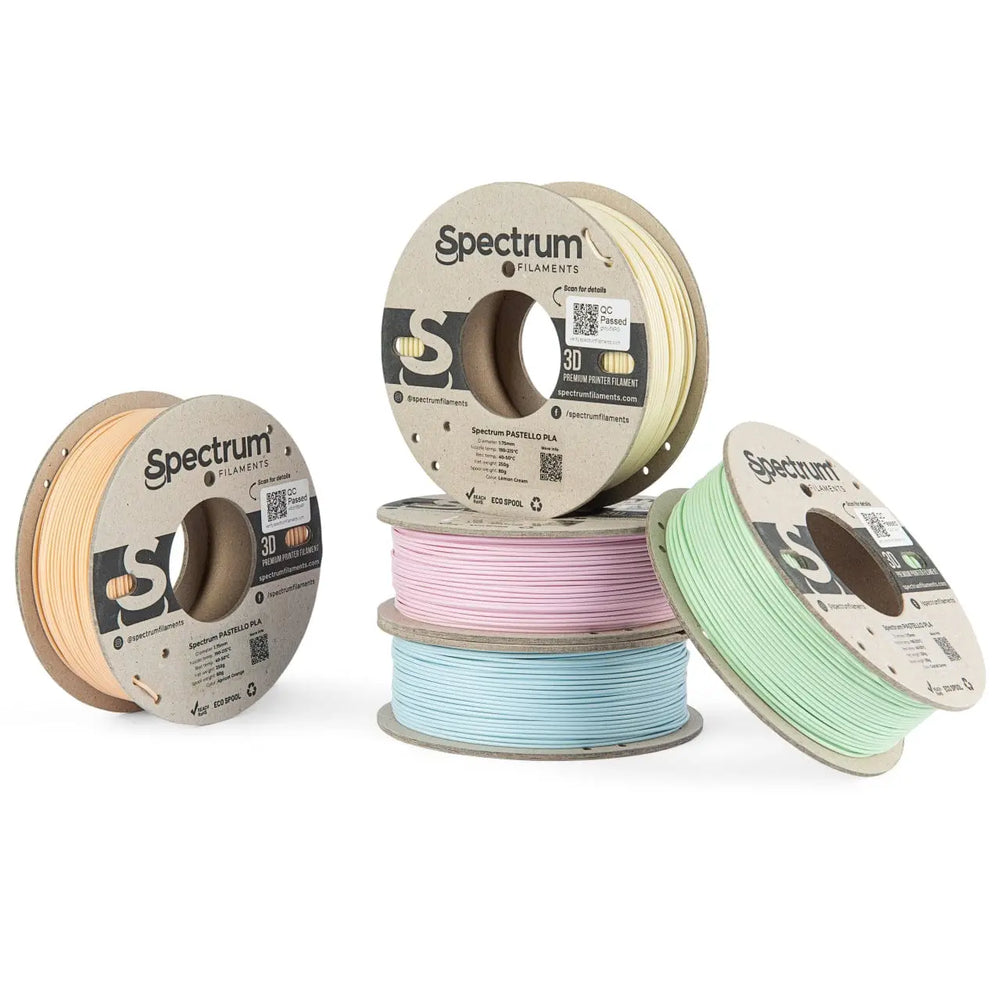 Pack de PLA Pastello múltiple - Filamento PLA Pastello Spectrum - 1,75 mm, 5 x 0,25 kg