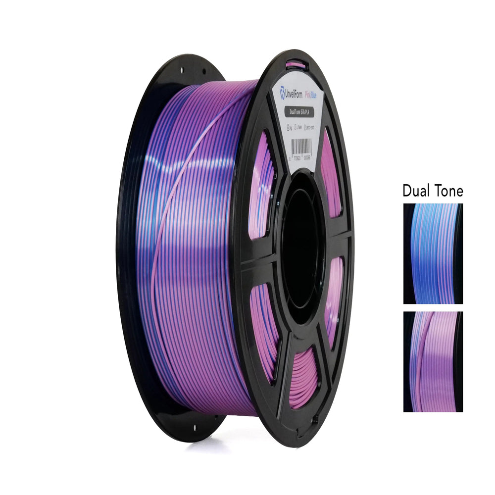 Pink/Blue - Unveil Form DualTone Silk PLA - 1.75mm, 1kg Unveil Form