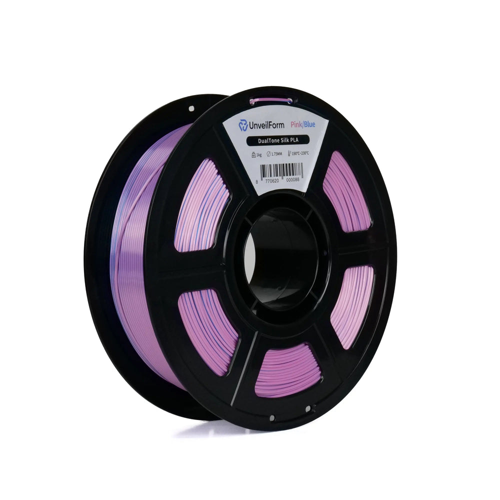Pink/Blue - Unveil Form DualTone Silk PLA - 1.75mm, 1kg Unveil Form
