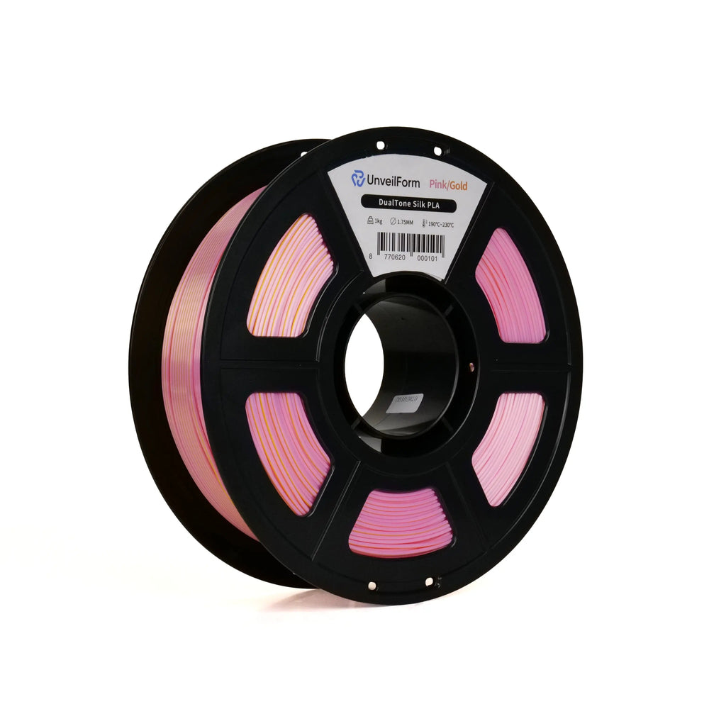 Pink/Gold - Unveil Form DualTone Silk PLA - 1.75mm, 1kg Unveil Form