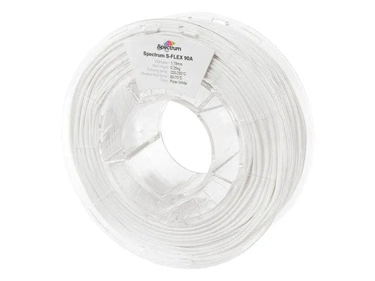 Polar White - Spectrum S-Flex 90A Filament - 1.75mm, 0.25kg