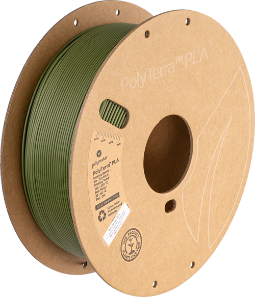 Army Dark Green - Polymaker PolyTerra PLA - 1.75mm, 1kg