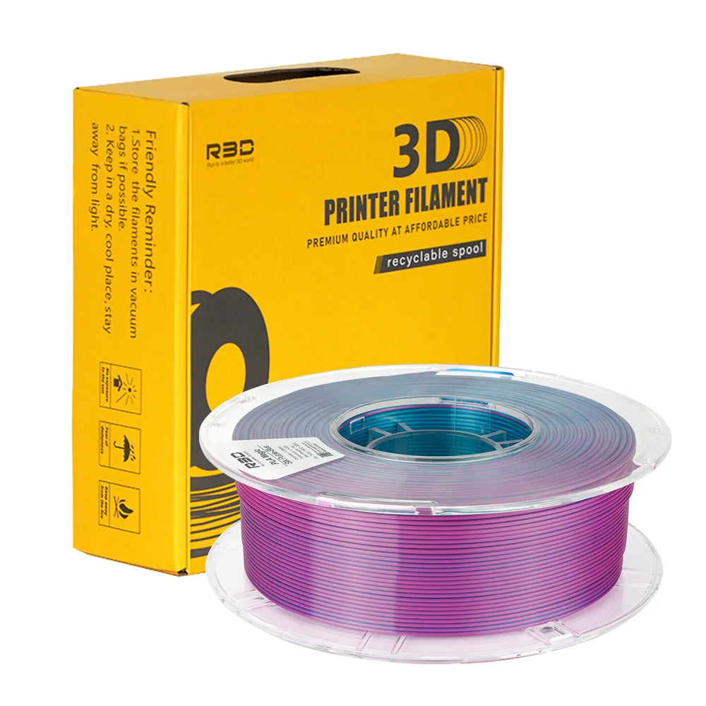 Purple/Blue - R3D Dual Colour Silk PLA Magic Filament - 1.75mm, 1kg R3D